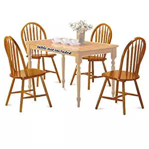 Best windsor dining chair, white/natural, set of 2
