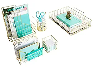 Best 5 piece wire mesh desk organizer