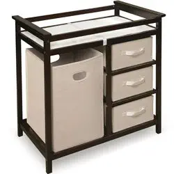 Best baby changing table with hamper basket white badger