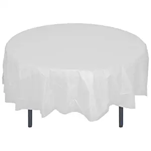 Best white round table cloth plastic