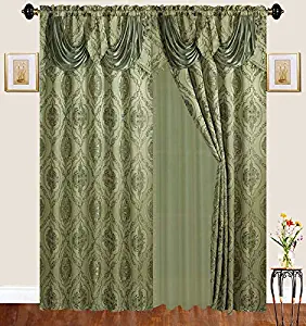 Best curtains with attached valance for living room green