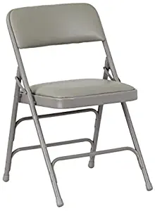 Best folding chair with gray metal black fabric