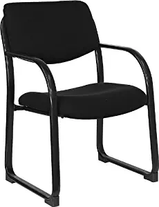 Best flash furniture black leather executive side reception chair with black frame