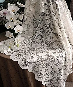 Best ivory crocheted table cloth