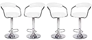 Best contemporary chrome and black vinyl bar stool with back rest