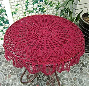Best burgandy table cloth round