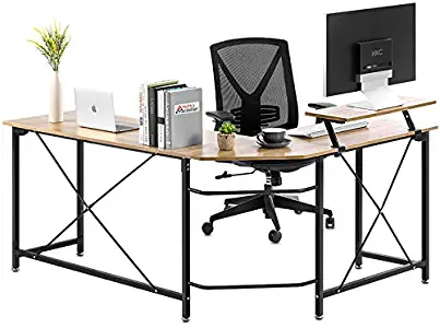 Best l shape gaming desk with shelves
