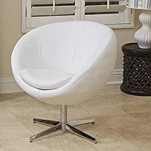 Best white leather barrel style accent chair