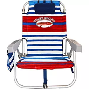 Best blue/red striped steel adjustable backpack lounge beach chair