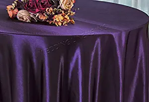 Best 108 inches round table cloth eggplant
