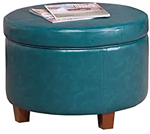 Best leather round pouf ottoman
