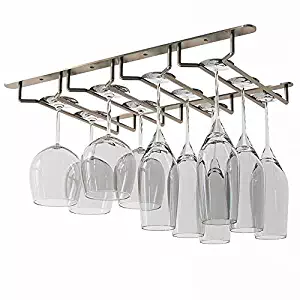 Best under cabinet wine glass holder in black