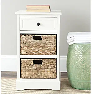 Best white bedside table with baskets