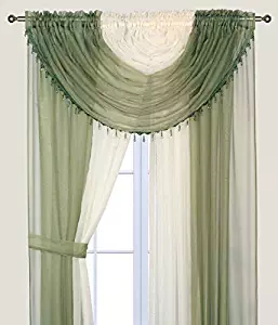 Best curtains with attached valance for living room green
