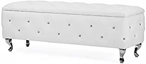 Best tufted ottoman bench chrome legs