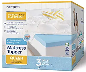 Best novaform 3 evencor gelplus gel memory foam mattress topper with cooling cover