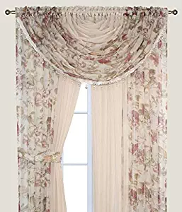 Best sheer living room 3 panel curtains