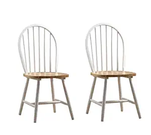 Best windsor dining chair, white/natural, set of 2