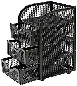 Best desk organizer mesh black 3 drawer