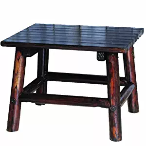 Best wooden rustic gray end table