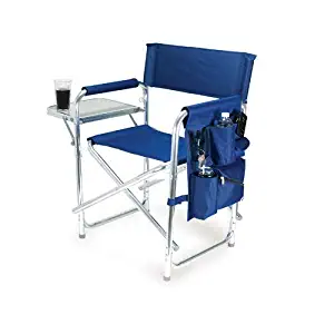 Best portable folding chair side table navy blue