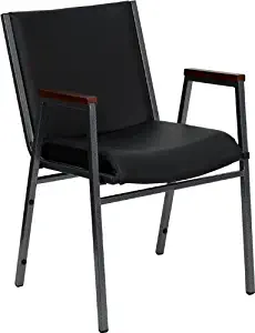Best flash furniture black leather executive side reception chair with black frame