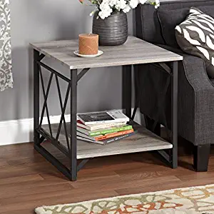 Best wooden rustic gray end table