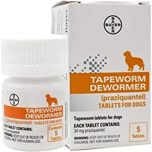 Bayer Tapeworm Dewormer for Dogs (5 Tablets)