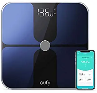 eufy Smart Scale with Bluetooth, Body Fat Scale, Wireless Digital Bathroom Scale, 12 Measurements, Weight/Body Fat/BMI, Fitness Body Composition Analysis, Black (Renewed)