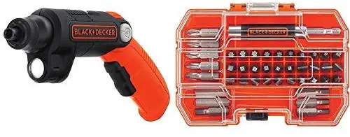 BLACK+DECKER BDCSFL20C 4V Max Lithium Ion Lightdriver Cordless Screwdriver with BLACK+DECKER BDA42SD 42-Piece Standard Screwdriver Bit Set