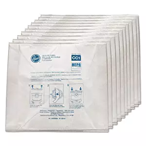 Hoover Commercial AH10363 Disposable Vacuum Bags Hepa CC1 10/Pack