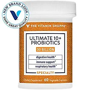 Ultimate 10+ Probiotics, 30 Billion CFUs for Digestive Health, Immune Support and Respiratory Health (60 Vegetable Capsules) by the Vitamin Shoppe