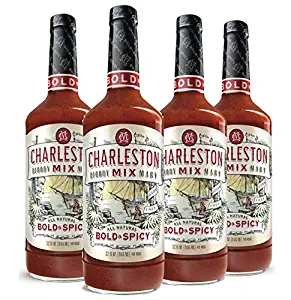 Charleston Mix Premium, All Natural Bloody Mary Mix. Bold & Spicy 32oz (4 bottles & FREE Koozie!)