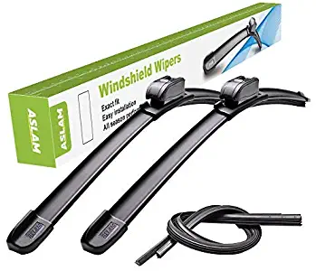 ASLAM 3 black Pair for Front Windshield Type-G 26"+16" Wiper Blades:All-Season Blade for Original Equipment Refills Replaceable,Double Service Life(Set of 2), 2 Pack