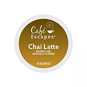 Cafe Escapes, Chai Latte Tea Beverage, Single-Serve Keurig K-Cup Pods, 72 Count (3 Boxes of 24 Pods)