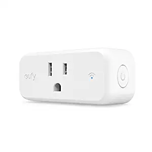 eufy Smart Plug by Anker, No Hub Required, Works With Amazon Alexa and the Google Assistant, Wi-Fi Enabled, White, Set Schedules, Countdown Timer, Control Remotely, Away Mode (1 pack)