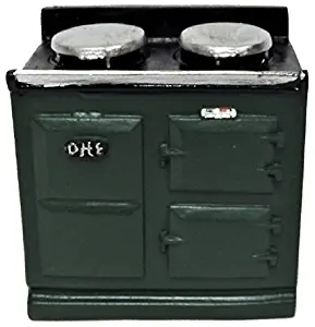 Melody Jane Dollhouse 2 Oven Green Aga Stove 1:12 Miniature Kitchen Furniture