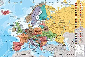 GB Eye European Map Educational Poster 36 x 24in