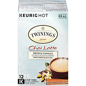 Twinings of London French Vanilla Chai Latte Tea K-Cups for Keurig, 12 Count
