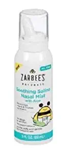 Zarbee's Naturals Soothing Saline Nasal Mist with Aloe, 3 Ounce Canister