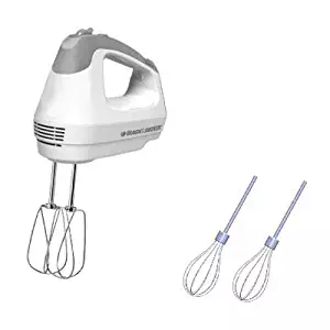 Black & Decker MX3000W 250-Watt Hand Mixer, White/Grey