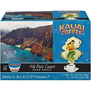 Kauai Coffee Single-serve Pods, Na Pali Coast Dark Roast – 100% Premium Arabica Coffee from Hawaii’s Largest Coffee Grower, Compatible with Keurig K-Cup Brewers - 48 Count