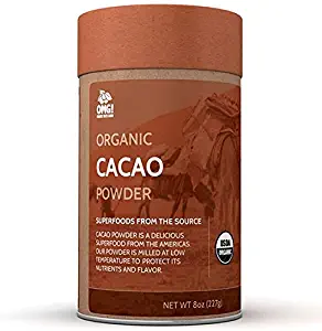 OMG! Superfoods Organic Cacao Powder - 100% Pure, USDA Certified Organic Cacao Powder - 8oz