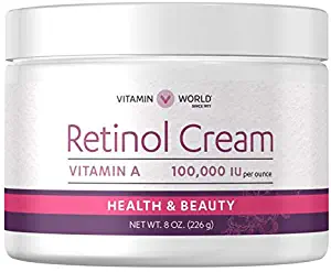 Vitamin World Retinol Cream 100,000 IU 8 oz, Vitamin A, Face Cream