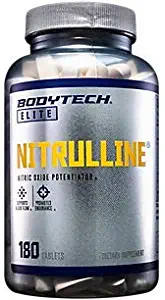 BodyTech Nitrulline Nitric Oxide Potentiator to Help Energize Nourish Working Muscles, 60 Servings (180 Tablets)