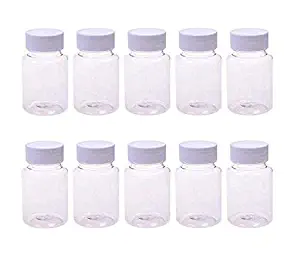 LASSUM 10PCS Empty Plastic Medicine Pill Bottle Container Solid Powder Medicine Chemical Bottles,20ML