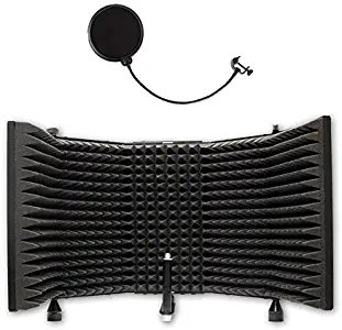 AxcessAbles SF-101 Desktop Recording Studio Microphone Isolation Shield with Pop Filter
