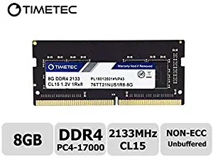 Timetec Hynix IC 8GB DDR4 2133MHz PC4-17000 Unbuffered Non-ECC 1.2V CL15 1Rx8 Single Rank 260 Pin SODIMM Laptop Notebook Computer Memory RAM Module Upgrade (8GB)