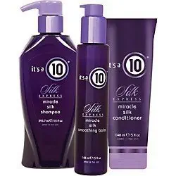 It's a 10 Silk Express Shampoo, Conditioner, Smoothing Balm (purple, fresh)