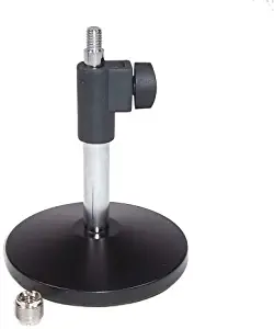 Harlan Hogan Universal Desktop Microphone Stand - Adjustable Height & Weight with US and International Adapter